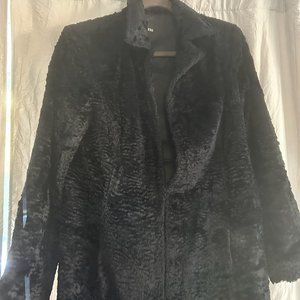 Express faux fur long coat black size 9/10.